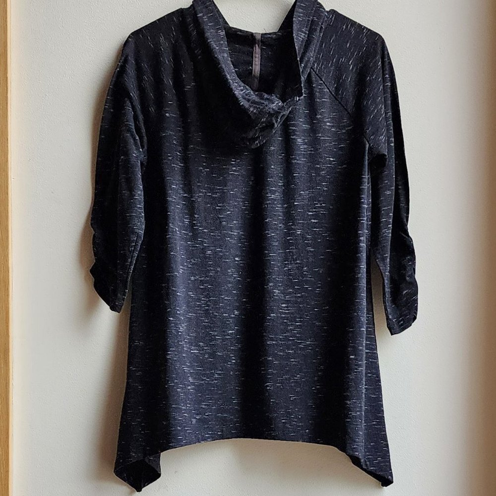 Harmony Balance Charcoal Gray/Black Speckled Hooded Jersey Size Small - Picture 13 of 13
